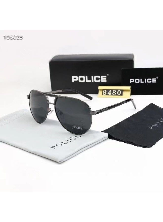 POLICE New Fshion High Quality Men's Sun Polarized Glasses,Cycling Sunglasses, Protects You from UV Rays Metal High-end Sunglasses Black Frame Black Gold - Image 2