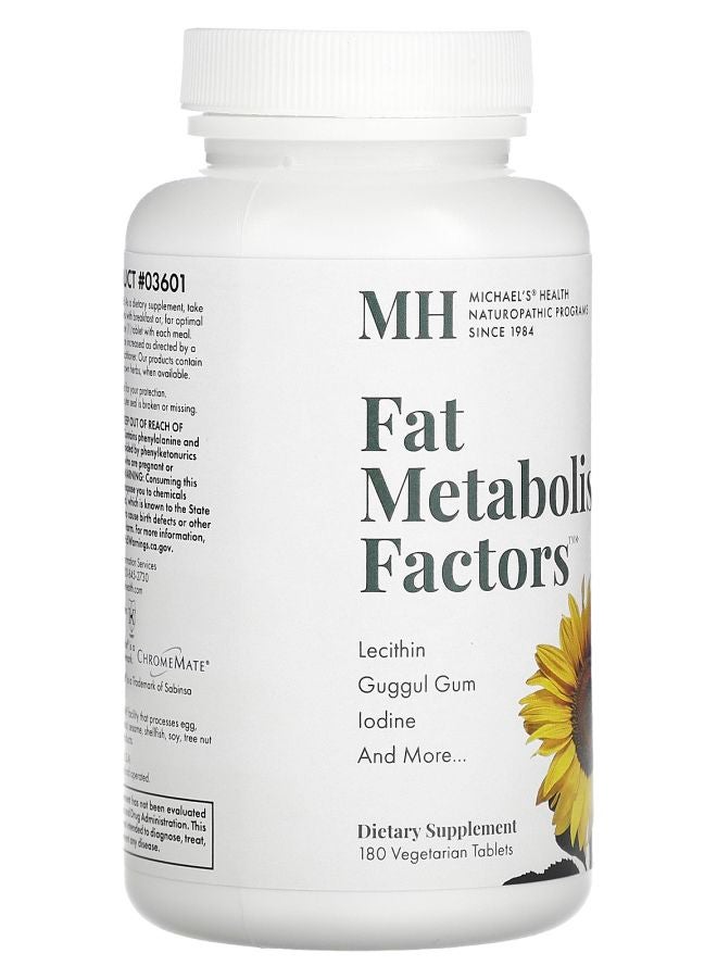 Michael's Naturopathic Fat Metabolism Factors 180 Vegetarian Tablets - Image 2