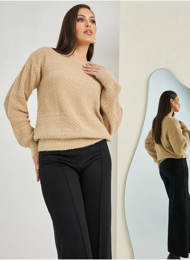 ستايلي Regular Fit Fuzzy Yarn Sweater