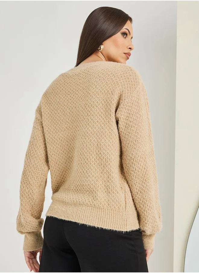 ستايلي Regular Fit Fuzzy Yarn Sweater