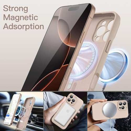 DIZORO Magnetic Silicone Case for iPhone 16 Pro Max 6.9 Inch | Shockproof Soft Liquid Silicone Cover with Camera Lens Protection | Slim Lightweight Phone Case for Men & Women – Desert - Image 3