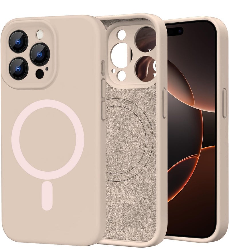 DIZORO Magnetic Silicone Case for iPhone 16 Pro Max 6.9 Inch | Shockproof Soft Liquid Silicone Cover with Camera Lens Protection | Slim Lightweight Phone Case for Men & Women – Desert - Image 1