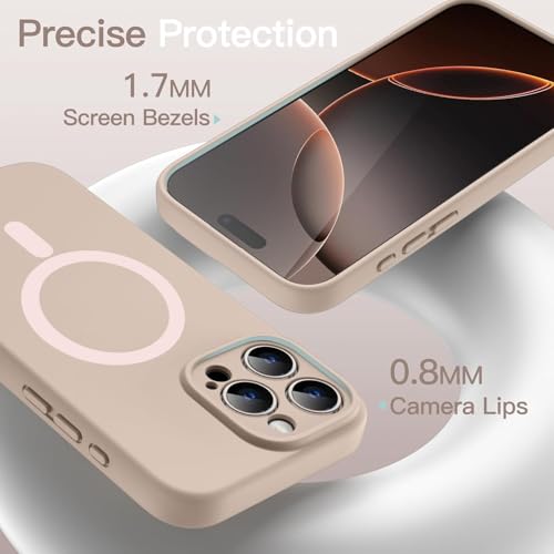DIZORO Magnetic Silicone Case for iPhone 16 Pro Max 6.9 Inch | Shockproof Soft Liquid Silicone Cover with Camera Lens Protection | Slim Lightweight Phone Case for Men & Women – Desert - Image 4