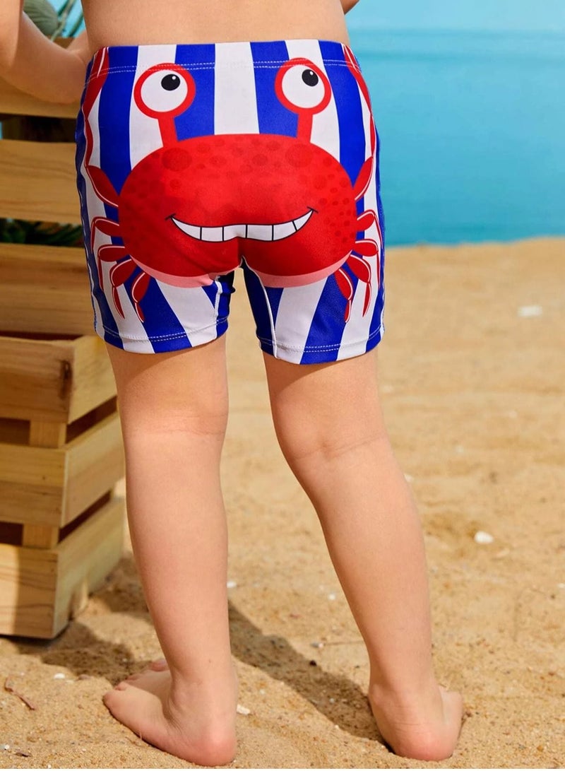 Boys Swim Short Printed Crab One Piece Kids Swimming at Sea, Beach and Pool  - Image 2