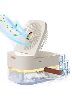 Generic Rechargeable Portable Air Conditioner Fan Mini Evaporative Air Cooler with 7 Colors LED Light 1/2/3 H Timer 3 Wind Speeds and 3 Spray Modes for Office Home  - Image 1