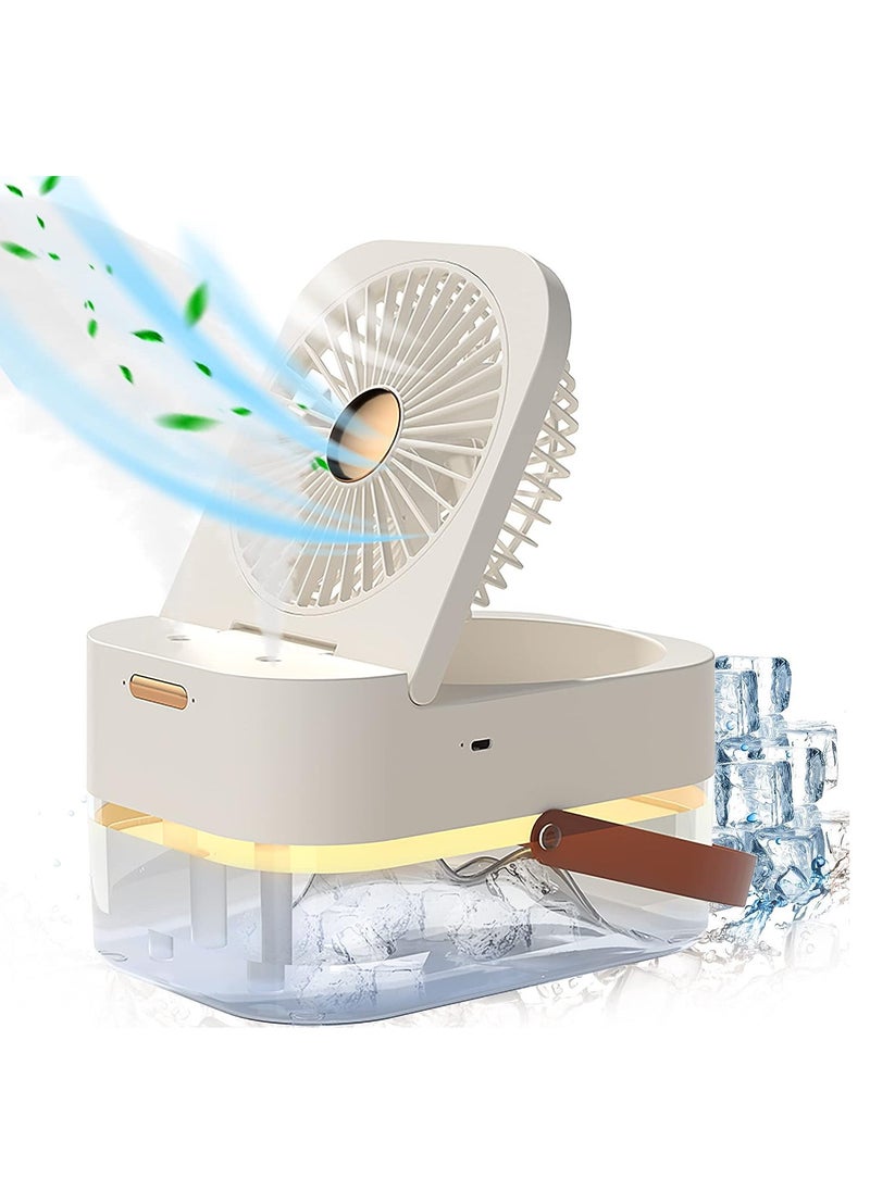 Generic Rechargeable Portable Air Conditioner Fan Mini Evaporative Air Cooler with 7 Colors LED Light 1/2/3 H Timer 3 Wind Speeds and 3 Spray Modes for Office Home  - Image 1