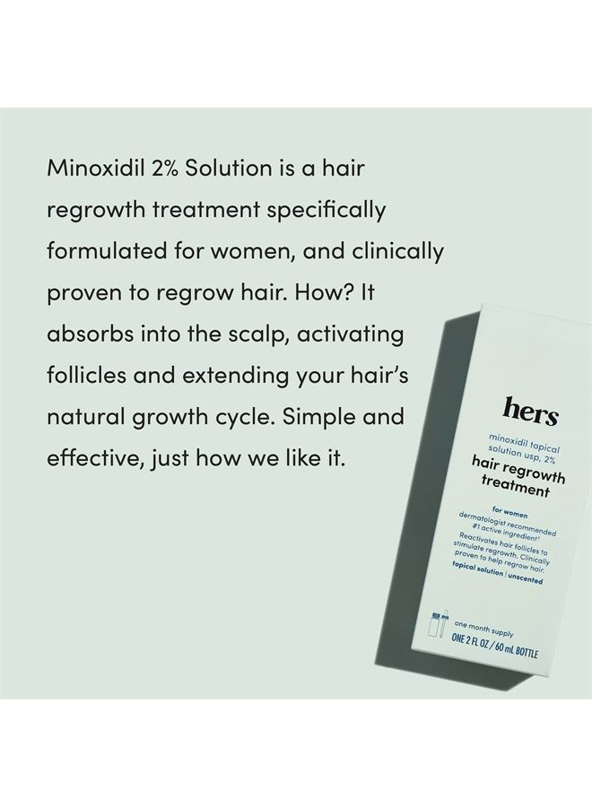 HIMS & HERS hers Hair Regrowth Treatment for Women with 2% Topical Minoxidil Solution for Hair Loss and Thinning Hair, Unscented, 2 Month Supply, 2 Pack - Image 3