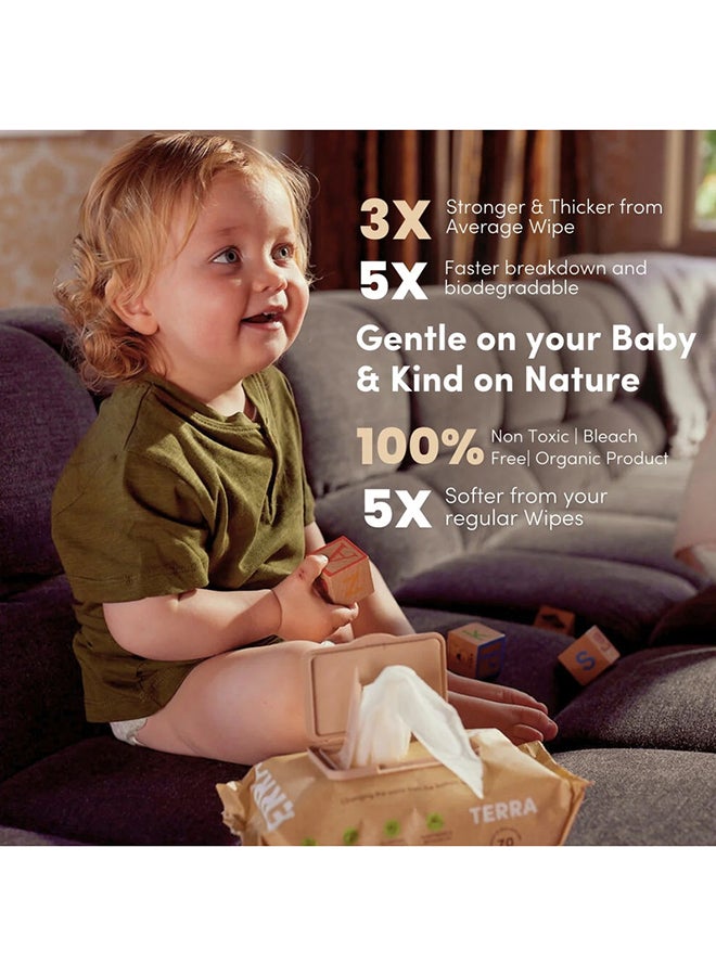 Terra عبوة من 24 مناديل الأطفال من الخيزران ماء نيوزيلندا النقي قابلة للتحلل ألياف الخيزران للبشرة الحساسة بدون مواد كيميائية ضارة أو مكونات غير مرغوب فيها - 0+ أشهر - Image 5