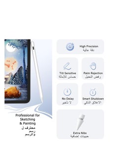 ماركة غير محددة قلم لجهاز ايباد الجيل التاسع والعاشر مع خاصية رفض راحة اليد ستايلس متوافق ابل 【2018-2022 جميع الجيلات】ايباد 6 &&& 7 8 9 10 برو 11 12.9 انش ميني 5 6 اير 3 4 أبيض  - Image 3