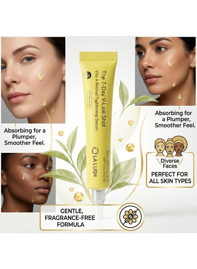 LA LUSH Retinol Firming Serum for Face & Neck 15ml | Retinol Serum for Face with Peptide Complex | V-Line Lifting & Jawline Definition | Retinol Cream Anti Aging for Sagging Skin, Double Chin & Dullness - Image 2