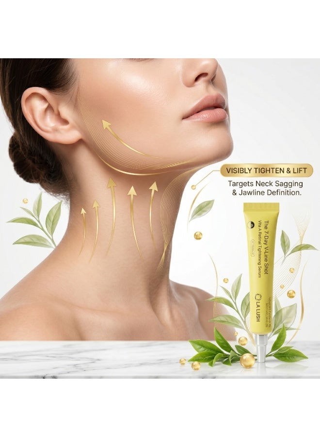 LA LUSH Retinol Firming Serum for Face & Neck 15ml | Retinol Serum for Face with Peptide Complex | V-Line Lifting & Jawline Definition | Retinol Cream Anti Aging for Sagging Skin, Double Chin & Dullness - Image 5