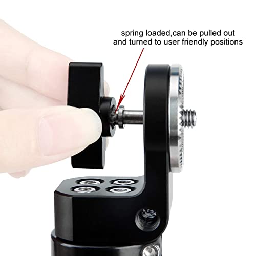 NICEYRIG Leather Rosette Handle M6 Thread Mount, Applicable for 15mm Camera Shoulder Rig Rod Support System - Image 3