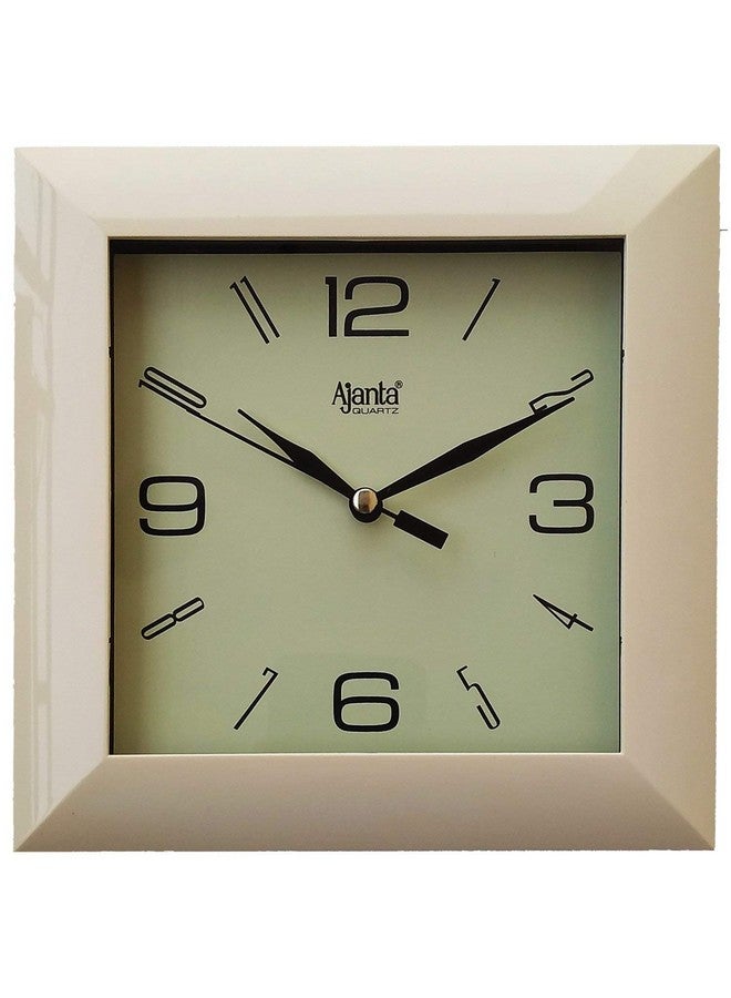 Ajanta Abstract Plastic Analog Wall Clock (1847, Ivory, 175 Mm X 175 Mm X 35 Mm) - Image 1