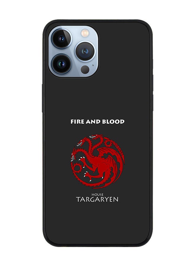 Stylizedd Rugged Black edge case for Apple iPhone 13 Pro Max Slim fit Soft Case Flexible Rubber Edges Anti Drop TPU Gel Thin Cover - GOT House Targaryen - Image 1