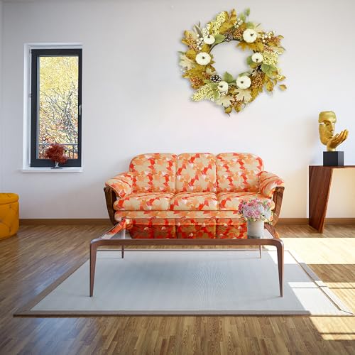 WreathDream 22’’ Artificial Fall Wreath Autumn Door Wreath with Pumpkin,Maple Leaf,Ivy Leaf,Colorful Berry for Front Door Farmhouse Thanksgiving Indoor Outdoor Porch Window Wall Door Decoration - Image 5