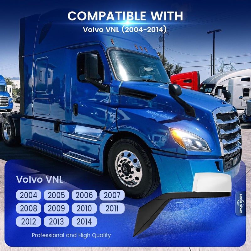 High Soar Chrome Hood Mirror Replacement for Volvo VNL 2000-2015, Left/Driver Side - Image 2