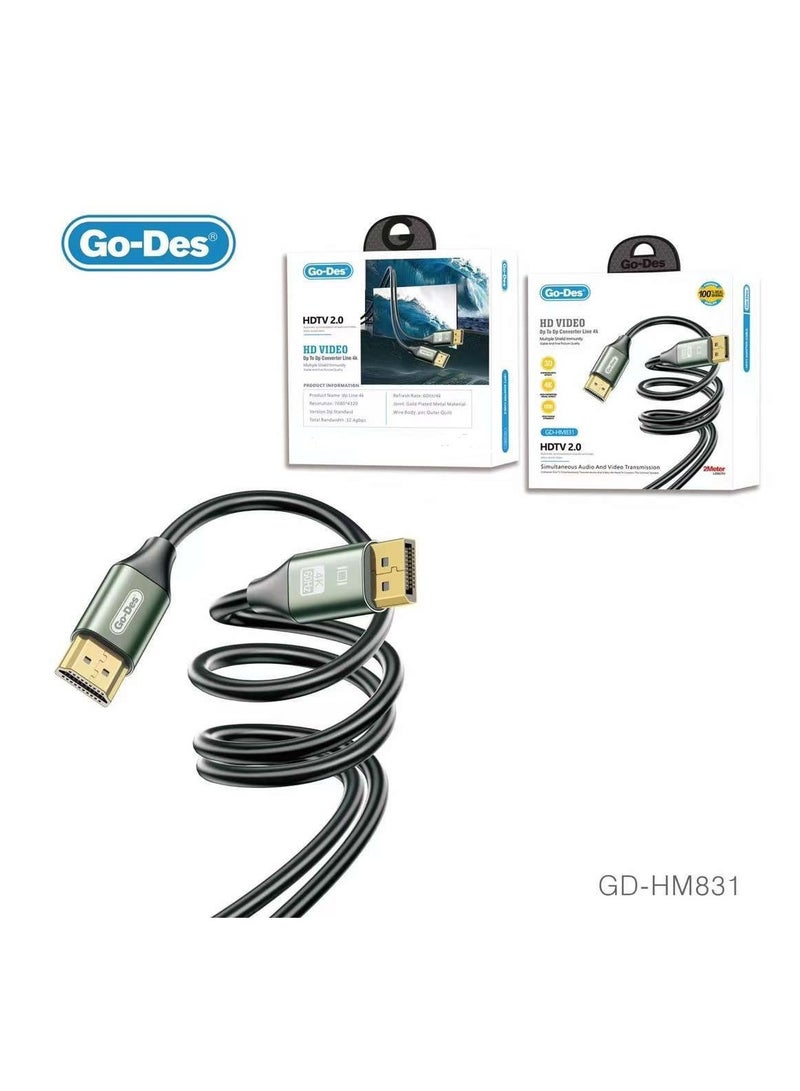 GO-DES GD-HM831 HDTV Cable Type-C to TYPE-C 2meter Length