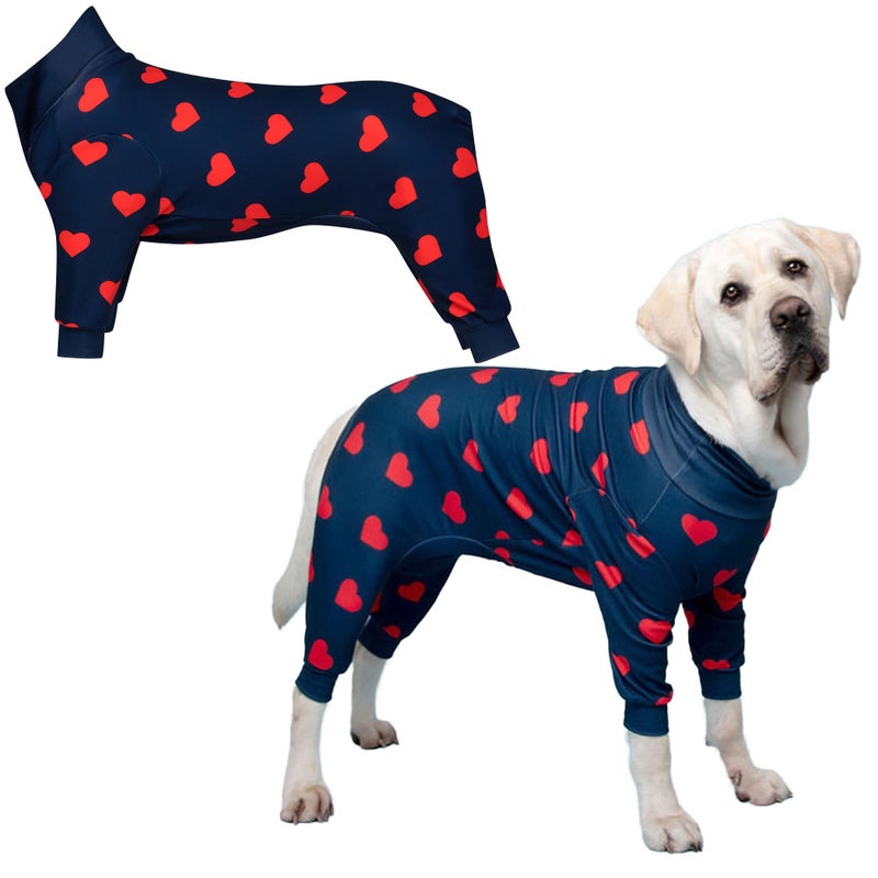 Spark Paws Dog Pajama Dog Recovery Suit Male Onesie UltraSoft and 4Way Stretch for Small Medium and Large Breeds Hearts 3XL - Image 2