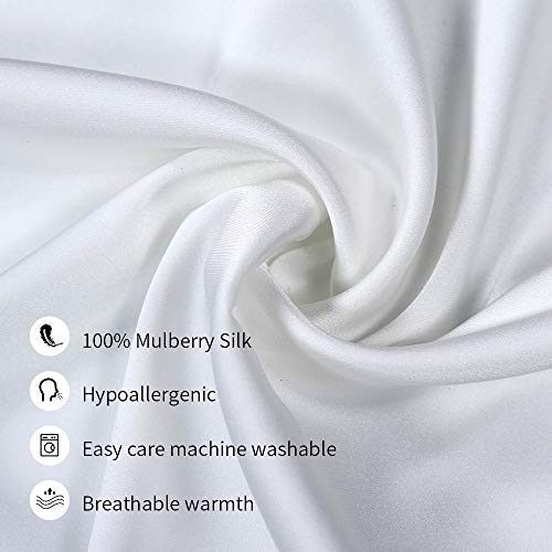 Jocoku 100% Mulberry Silk Pillowcases Set of 2 for Hair and Skin and Super Soft and Breathable King Size Nature Silk Pillowcases (King, White) - Image 3