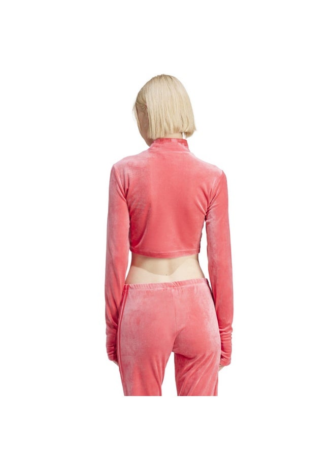 adidas Originals VELVET CROP TOP Pink Originals Women TOPS  - Image 5