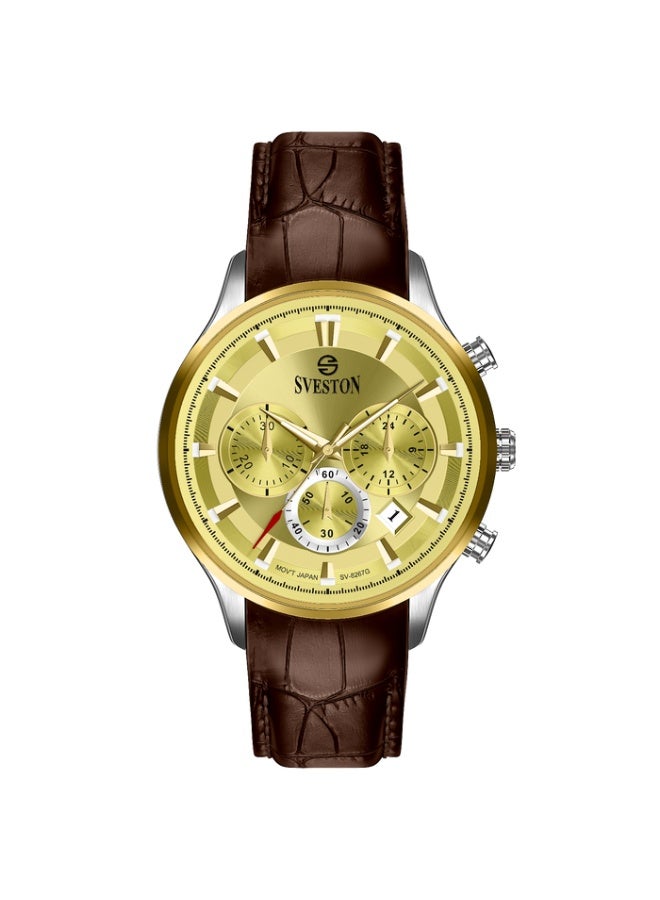 Sveston Zentro a gents leather strap watch with a 40mm dial, perfectly paired with a luxury watch case for a touch of elegance. - Image 2