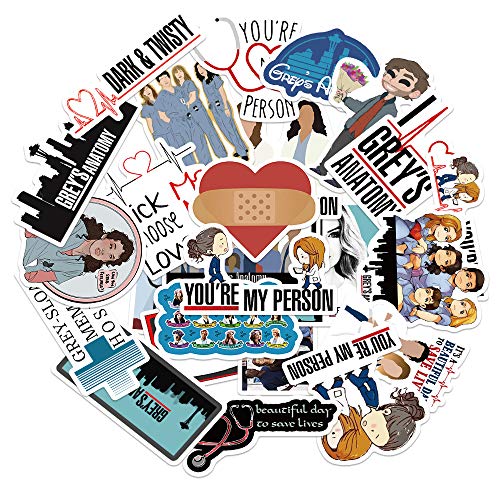 Ratgoo Stickers for The TV Show Greys Anatomy Funny Pack of 50 Stickers for Water Bottles,Hydroflasks,Cars,Phone,Computer,Laptop Sticker Decal Cute,Waterproof,Aesthetic,Trendy Stickers for Teens,Girls - Image 1