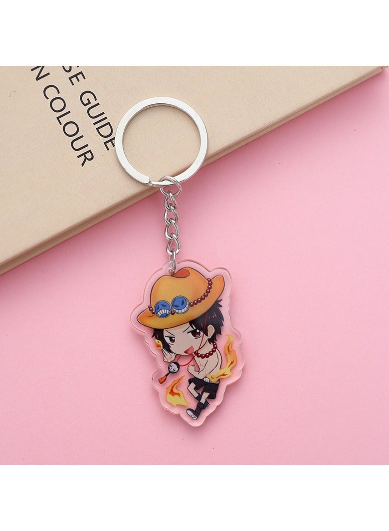 Generic 1-Piece Anime One Piece Ace Acrylic Keychain 
