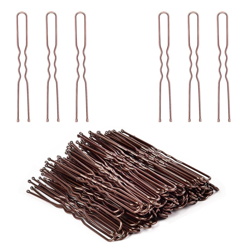 IKOCO U Shaped Hair Pins, 2.4inch Hair Pins for Women with Storage Box, Brown - Image 1