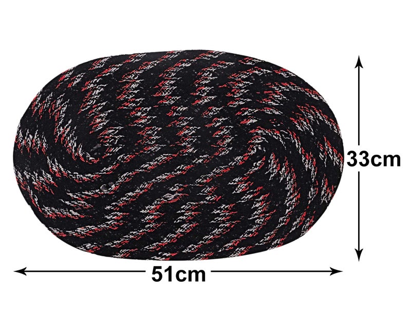 Kuber Industries حصيرة باب بيضاوية من كوبر إندستريز مصنوعة من القطن للمدخل/المطبخ/الحمام/غرفة الغسيل، (أسود) 54KM3948 - Image 2