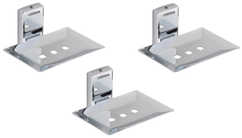 JAGGER حامل صابون مربع من جاجر JAG246 من الفولاذ المقاوم للصدأ SS304 بتشطيب كروم لحالة صابون الحمام والمطبخ وحوض الغسيل (3) - Image 1