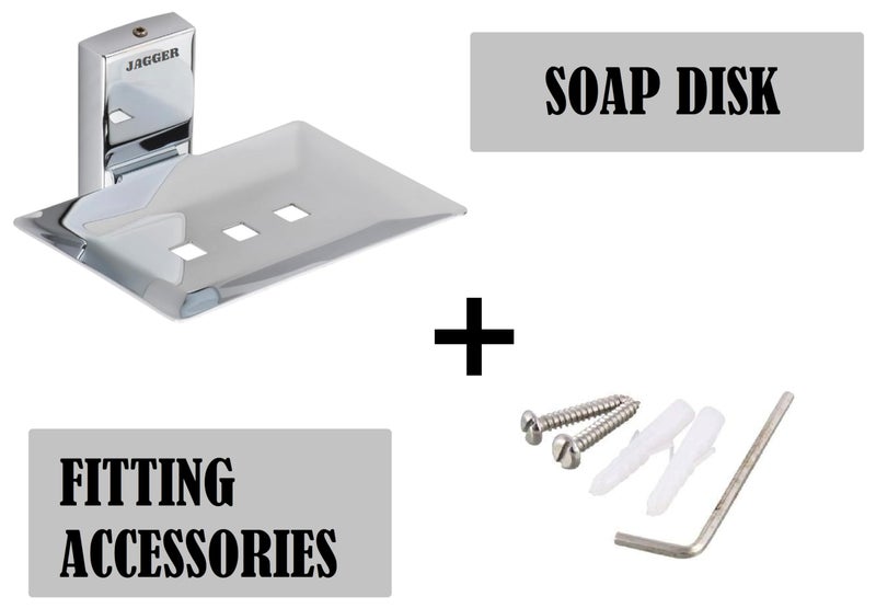 JAGGER حامل صابون مربع من جاجر JAG246 من الفولاذ المقاوم للصدأ SS304 بتشطيب كروم لحالة صابون الحمام والمطبخ وحوض الغسيل (3) - Image 2