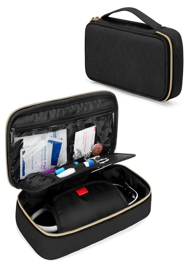 داميرو حقيبة داميرو الواقية لسماعات الطبيب مع فاصل لملحقات التمريض، حقيبة حمل سماعات الطبيب للسفر متوافقة مع سماعات 3M Littmann/ADC/Omron وغيرها، أسود - Image 1