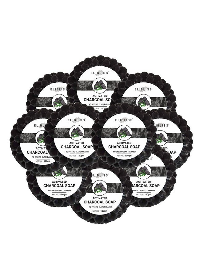 ELIBLISS Activated Charcoal Home Made Bath Soap For Deep Clean And Anti-Pollution Effect (1000 Gm)  - Image 1