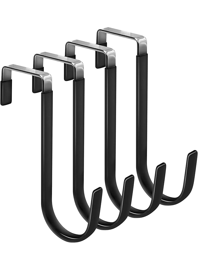 The Bros 4 Packs Over Door Hanger for Clothes,Bathroom Heavy Duty Towel Hook Kitchen Wall Mount Hanging