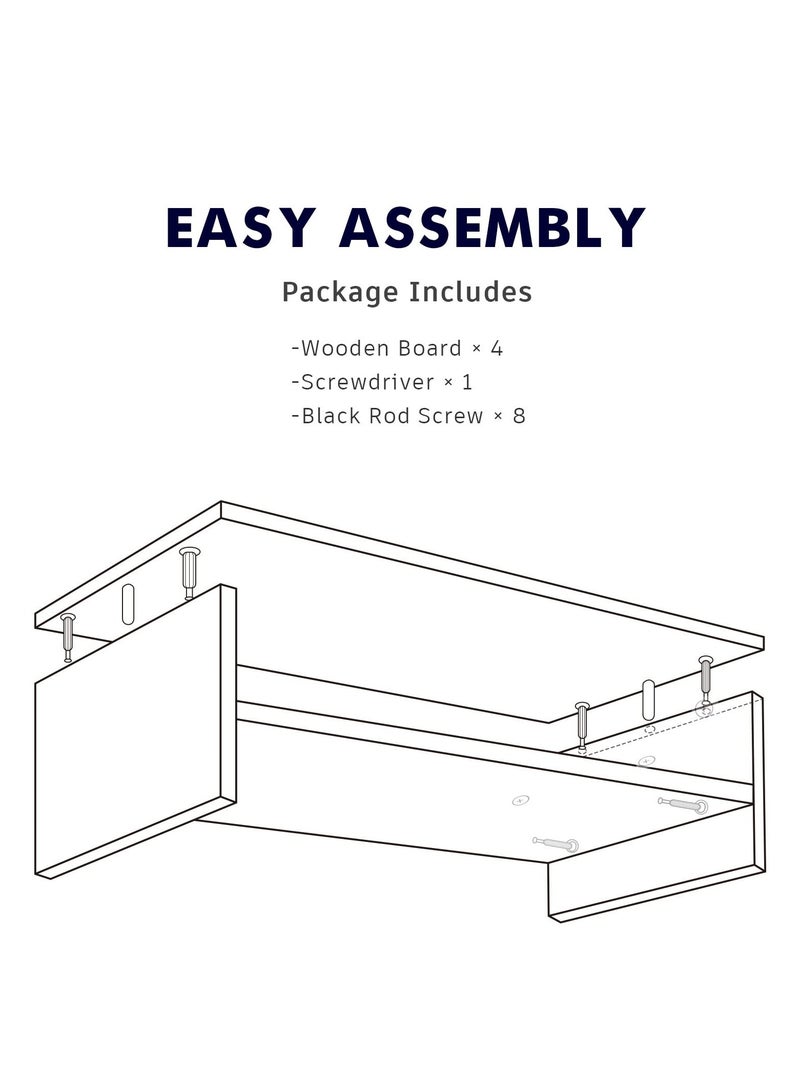 erorex Monitor Stand Riser, 2 Tiers Screen Stand for Laptop Computer/TV/PC/Printer, Multifunctional Desktop Organizer 21.6L x 7.8" W x 5.2" H (Black)… - Image 5