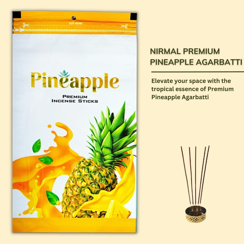 Nirmal Premium Pineapple Agarbatti Zipper for Puja and Meditation | Exclusive Zipper Pouch | Fragnance - Pineapple | 110gms  - Image 3