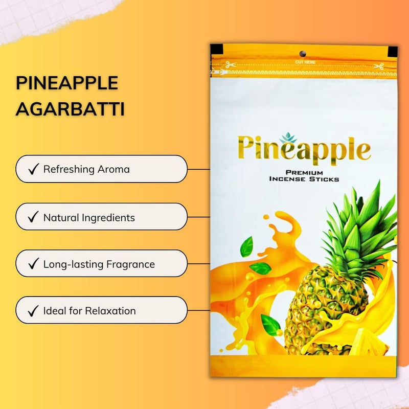 Nirmal Premium Pineapple Agarbatti Zipper for Puja and Meditation | Exclusive Zipper Pouch | Fragnance - Pineapple | 110gms  - Image 4