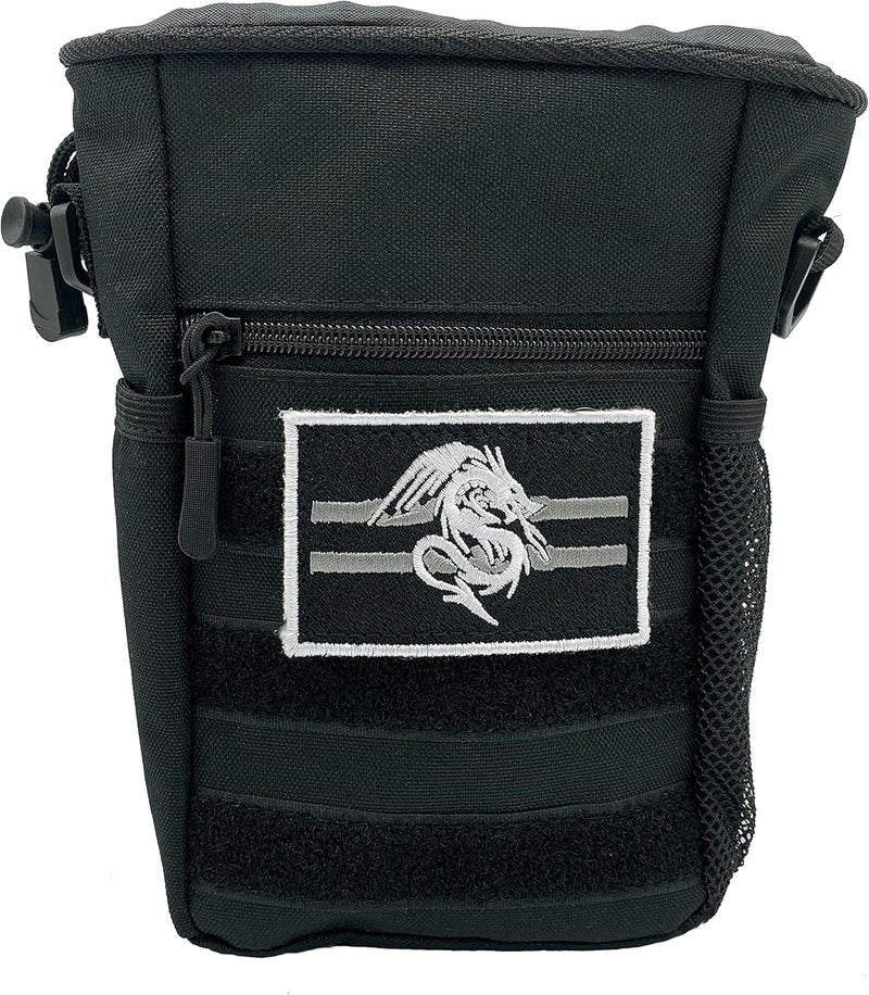 Luck Lab DND Drawstring Dice Bag with Removable Dragon Patch - Multiple Pockets and Large Dice Storage Area (200 + dice) for Dungeons and Dragons (d&d),RPG, MTG and All Table Top Gaming- Black - Image 1