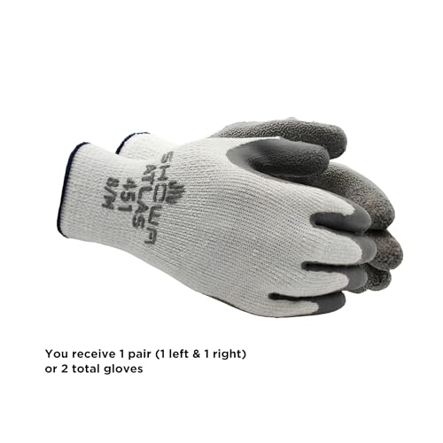 SHOWA Atlas 451 Natural Rubber Latex Palm Coated Insulated General Purpose Winter Work Gloves with Poly Blend Liner, Small (1 Pair) - Image 3