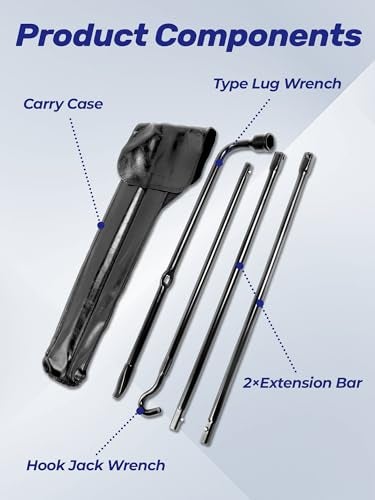 Xongjojo F150 Heavy Duty Spare Tire Tool Kit with Spare Tire Jack Handle and Wheel Lug Wrench Compatible with 2004-2018 F150 Spare Tire Removal Tool Kit - Image 5