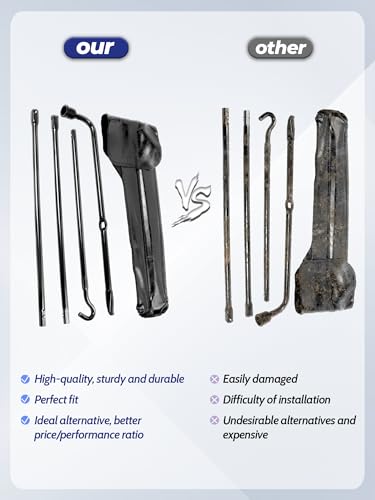 Xongjojo F150 Heavy Duty Spare Tire Tool Kit with Spare Tire Jack Handle and Wheel Lug Wrench Compatible with 2004-2018 F150 Spare Tire Removal Tool Kit - Image 4