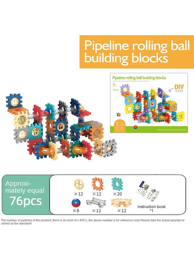الأزرق جي دبليو التجارة الخارجية المنزلق كروي خرطوب نوافذ مكعبات اللبنات الأساسية للأطفال في رياض الأطفال ألعاب الألغاز والهدايا - Image 1