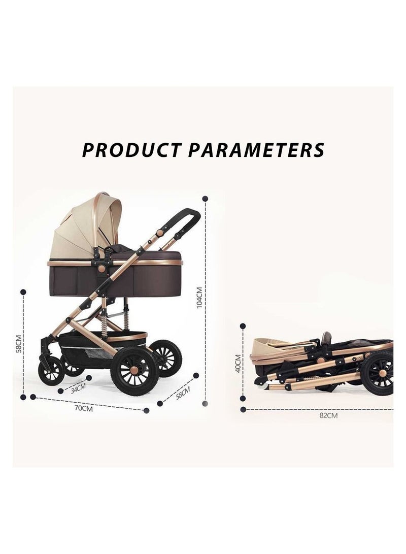 COOLBABY Foldable stroller, 4 wheels, Travel stroller, 4 wheels shock-proof, Travel stroller, easy to carry - wheels adjustable
