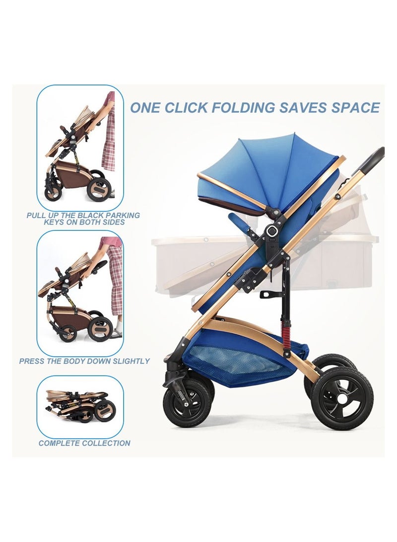 COOLBABY Foldable stroller, 4 wheels, Travel stroller, 4 wheels shock-proof, Travel stroller, easy to carry - wheels adjustable