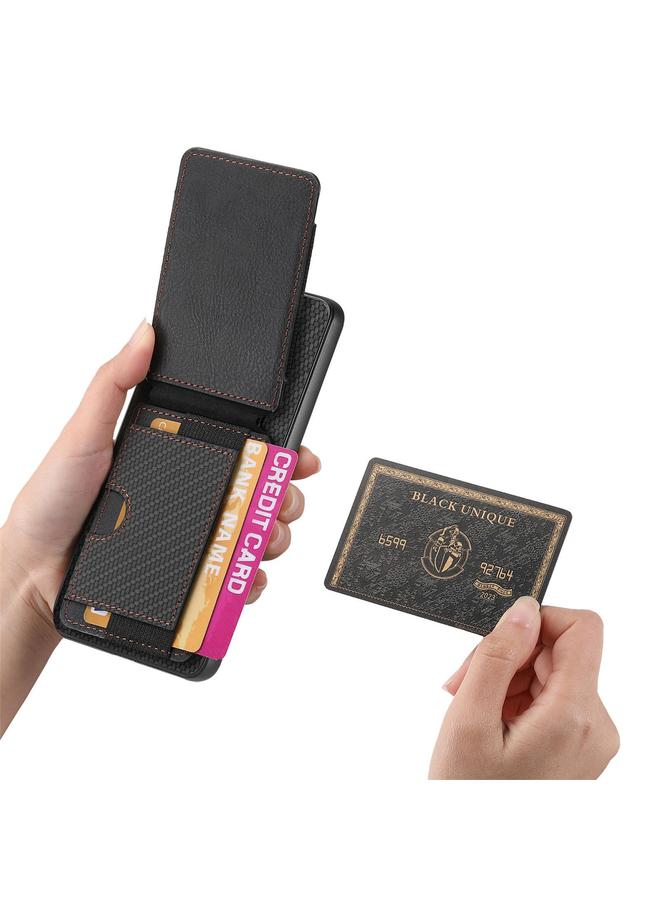 S-TOP Case For OPPO A52 / A72 / A92 Carbon Fiber Vertical Flip Wallet Stand Phone Case - Image 4