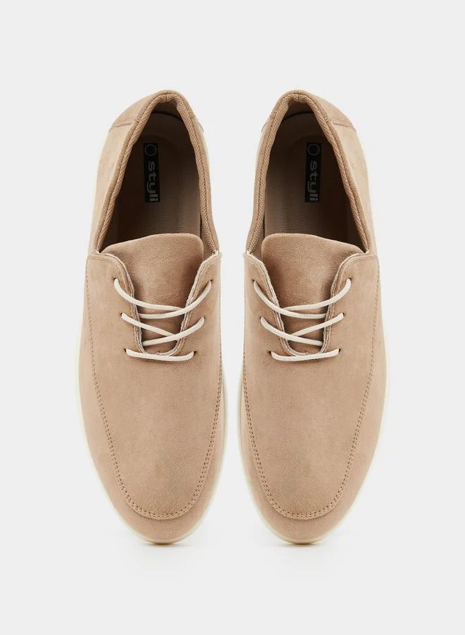 Styli Beige Men Faux Suede Casual Shoes for Men | Best Price UAE