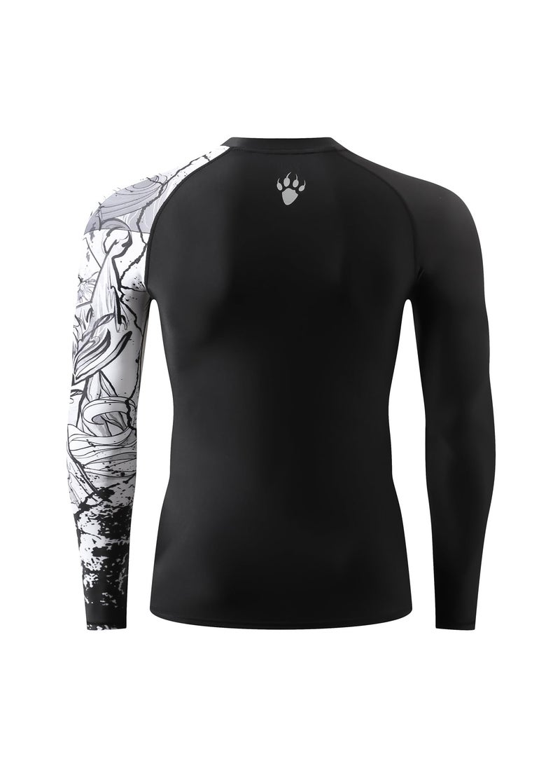 HUGE SPORTS HUGE SPORTS Men's Long Sleeve Rash Guard UPF 50+ UV Sun Protection Tee Quick Dry Swimming Shirts  - Image 4