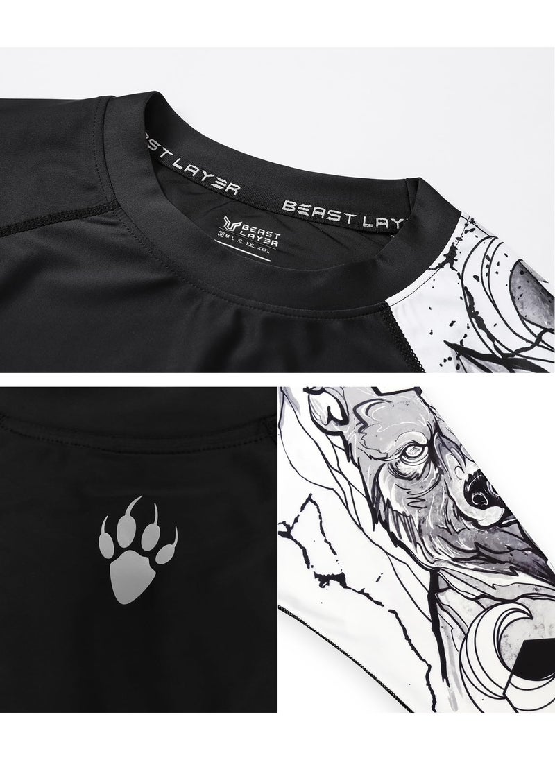 HUGE SPORTS HUGE SPORTS Men's Long Sleeve Rash Guard UPF 50+ UV Sun Protection Tee Quick Dry Swimming Shirts  - Image 5