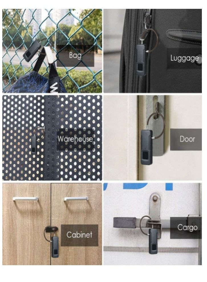 AGYMNX قفل بصمة الإصبع الذكي، USB قابل لإعادة الشحن يدعم 10 مجموعات من قفل كلمة المرور IP65 مقاوم للماء للخارج - Image 4