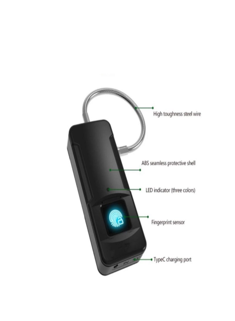 AGYMNX قفل بصمة الإصبع الذكي، USB قابل لإعادة الشحن يدعم 10 مجموعات من قفل كلمة المرور IP65 مقاوم للماء للخارج - Image 2